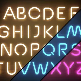Light modules set neon alphabet